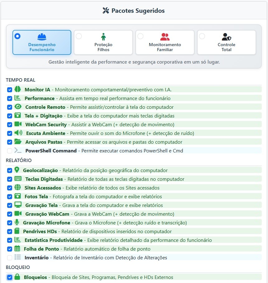 Monitoramento de Equipe WinMonitor