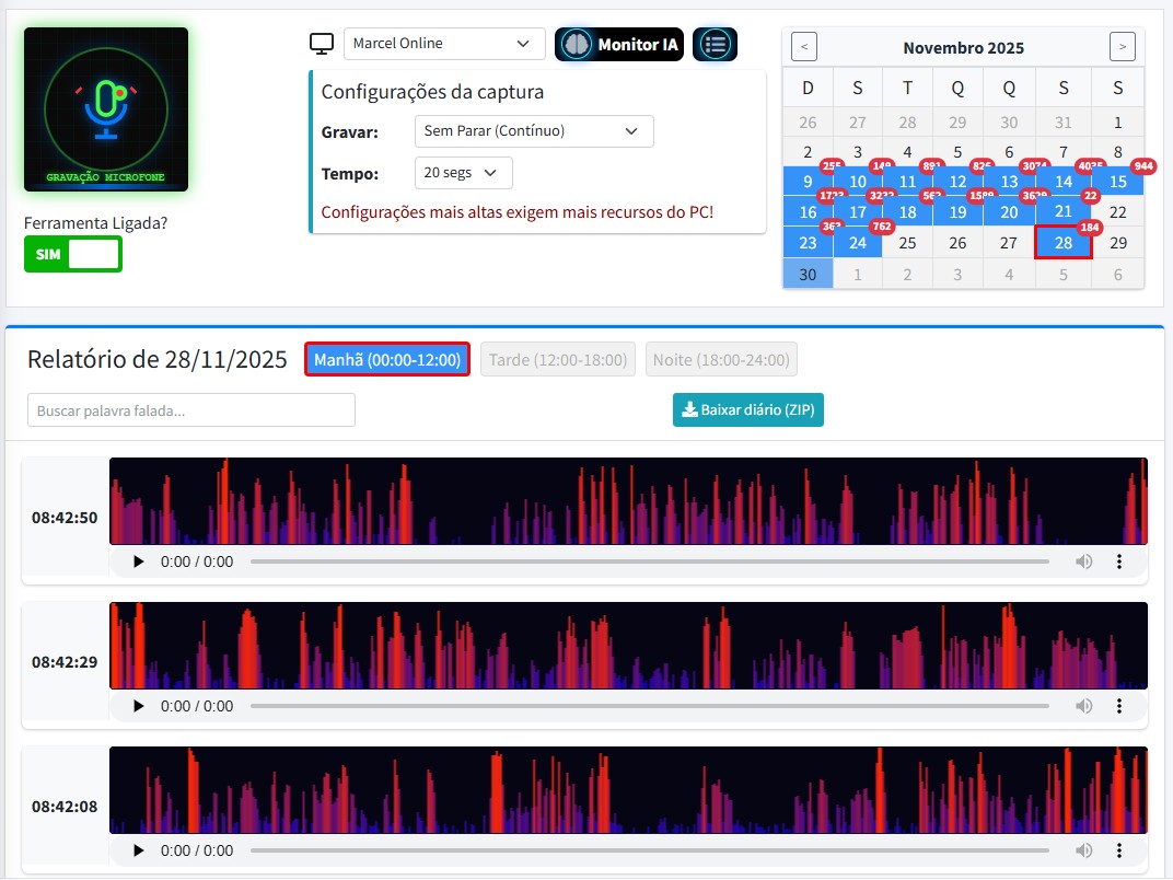 Gravação Microfone